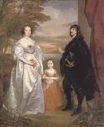 Anthony Van Dyck Portrait of the earl and countess of derby and their daughter (mk03) oil painting picture wholesale